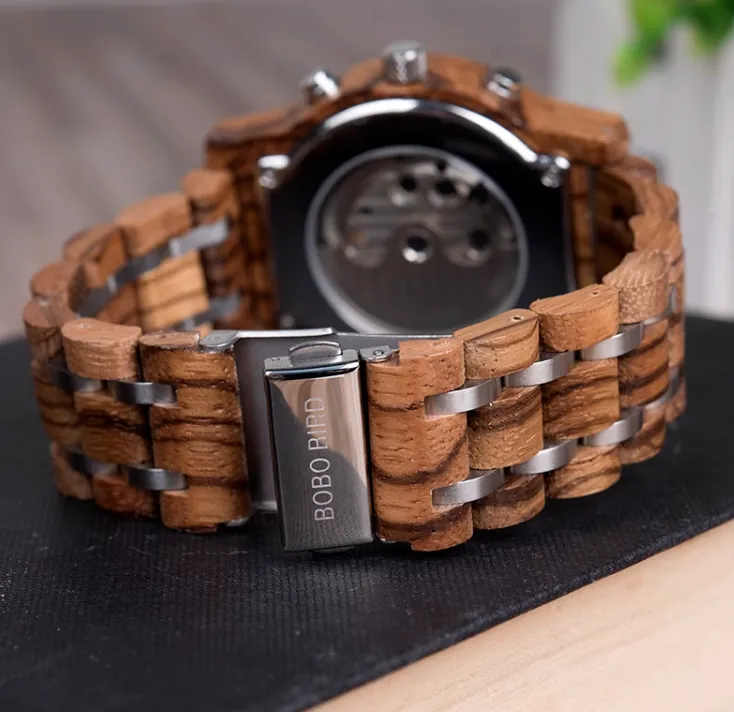 BOBO BIRD MECHANICAL WOODEN UNISEX WATCH
