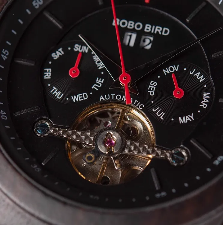 BOBO BIRD MECHANICAL WOODEN UNISEX WATCH