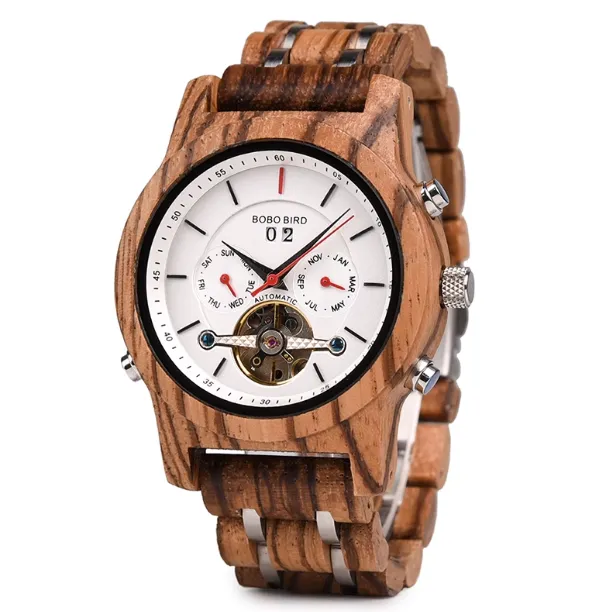 BOBO BIRD MECHANICAL WOODEN UNISEX WATCH