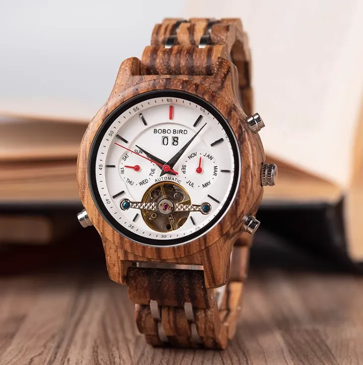 BOBO BIRD MECHANICAL WOODEN UNISEX WATCH