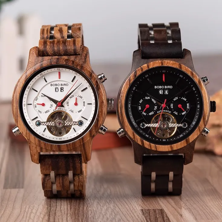 BOBO BIRD MECHANICAL WOODEN UNISEX WATCH