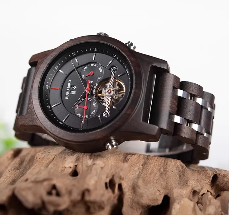 BOBO BIRD MECHANICAL WOODEN UNISEX WATCH