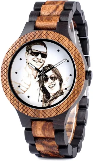 BOBO BIRD Mens Personalized Engraved Wooden Watches Quartz Casual Wristwatches for Men Family Friends Customized Gift