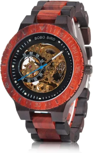 BOBO BIRD Mens Wooden Watches Luxury Mechanical Watch Lightweight Wood Band Timepieces for Men with Gift Box