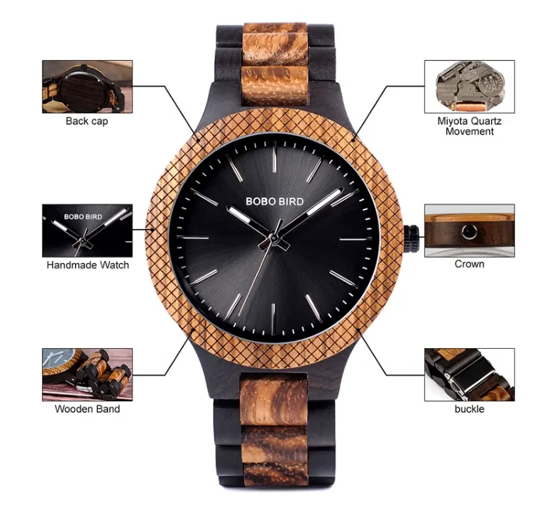 BOBO BIRD MIYATO HANDMADE ZEBPO WOODEN WATCH