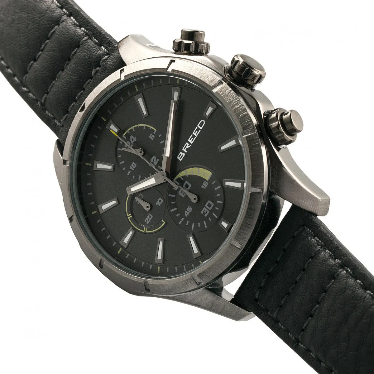 Breed Lacroix Chronograph Leather-Band Watch