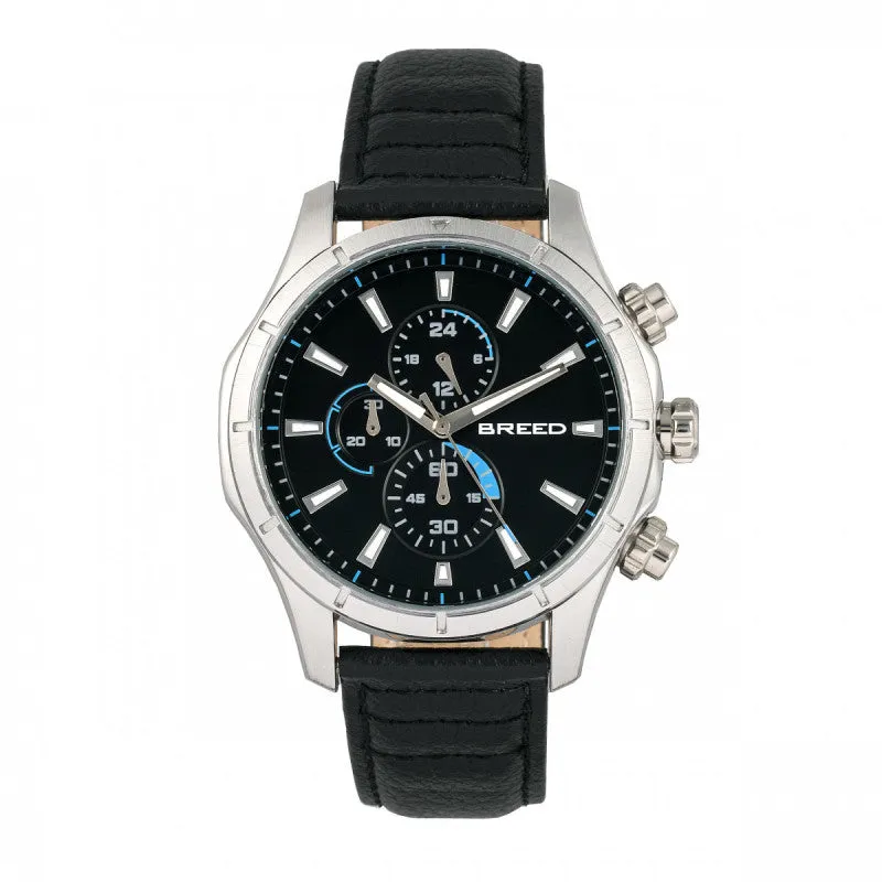 Breed Lacroix Chronograph Leather-Band Watch