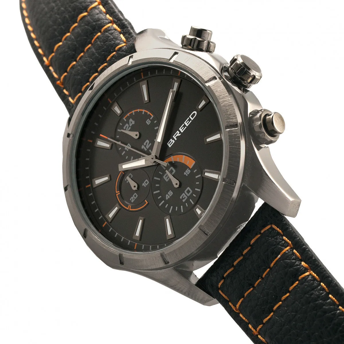 Breed Lacroix Chronograph Leather-Band Watch