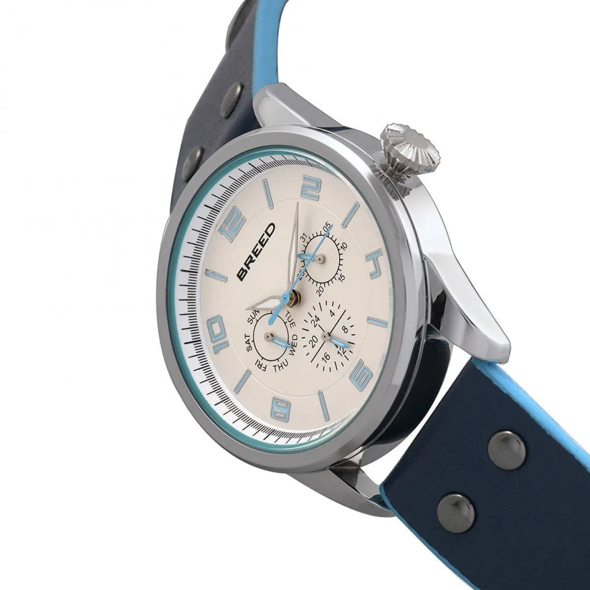 Breed Rio Leather-Band Watch w/Day/Date