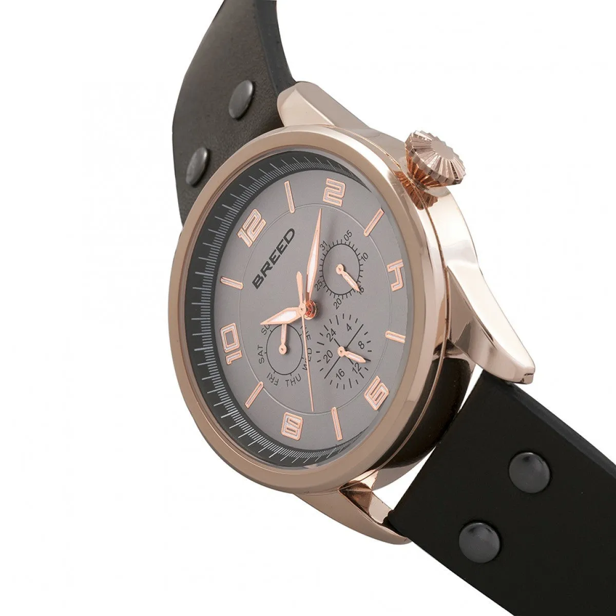 Breed Rio Leather-Band Watch w/Day/Date