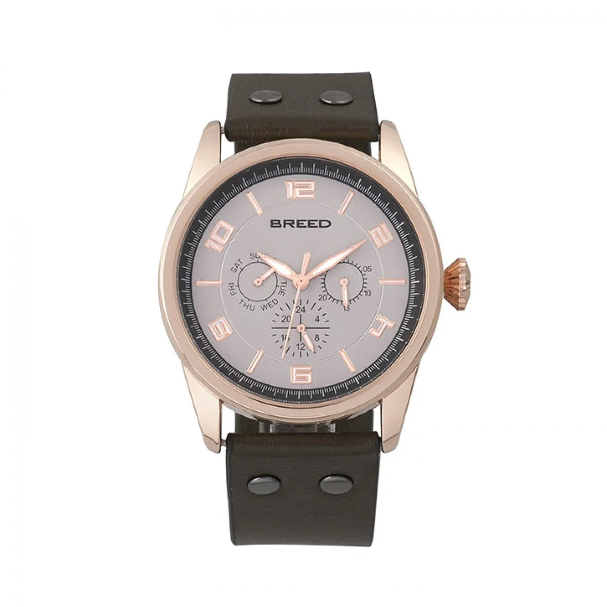 Breed Rio Leather-Band Watch w/Day/Date