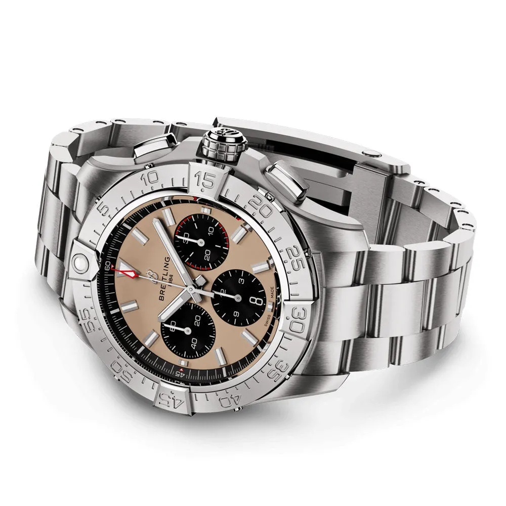 Breitling Avenger B01 Chronograph 44mm Beige Dial Automatic Gents Watch AB0147101A1A1
