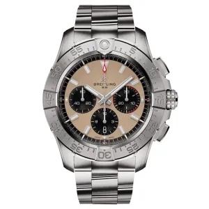 Breitling Avenger B01 Chronograph 44mm Beige Dial Automatic Gents Watch AB0147101A1A1