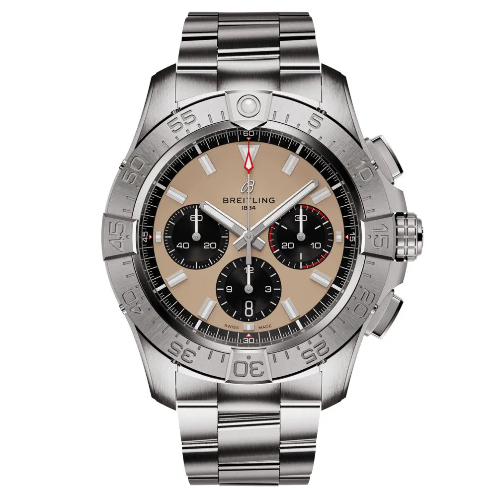 Breitling Avenger B01 Chronograph 44mm Beige Dial Automatic Gents Watch AB0147101A1A1
