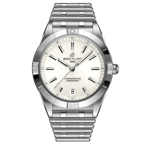 Breitling Chronomat 36mm White Dial Automatic Ladies Watch A10380101A3A1