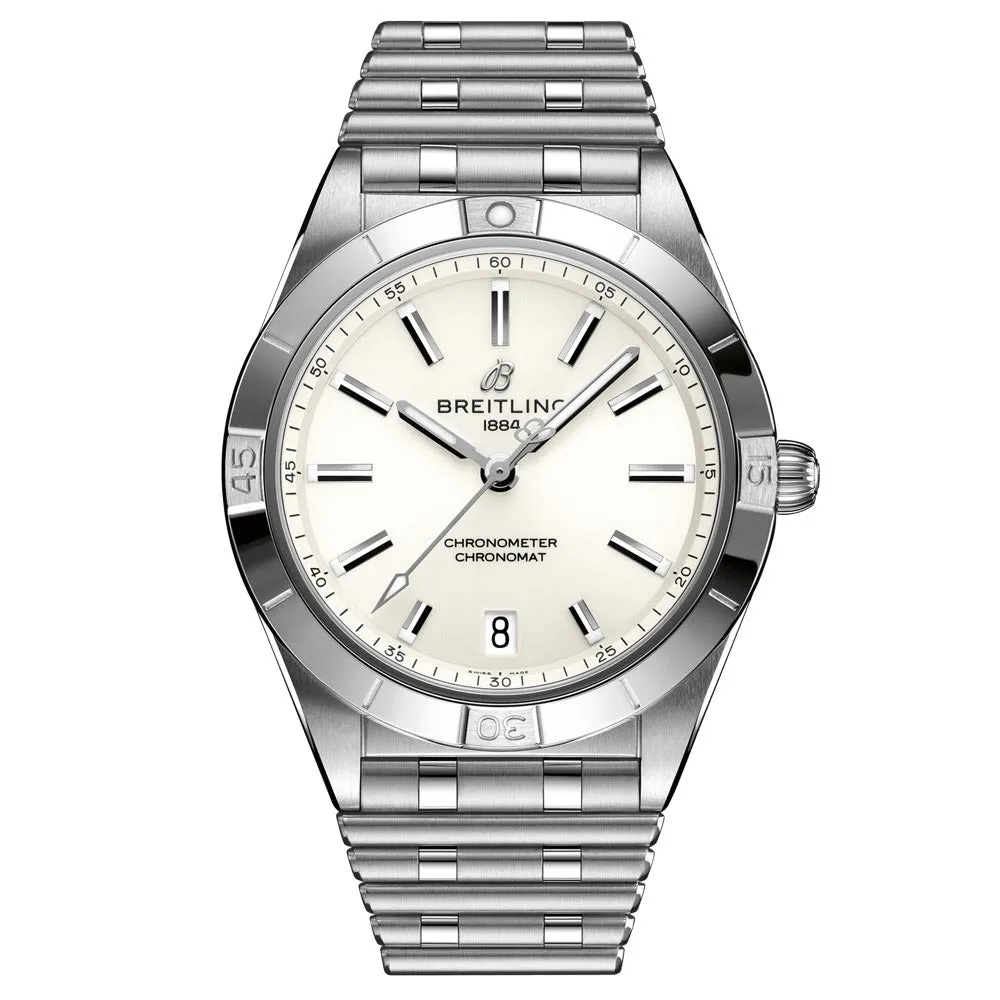 Breitling Chronomat 36mm White Dial Automatic Ladies Watch A10380101A3A1