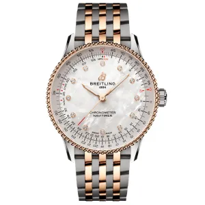 Breitling Navitimer 36mm MOP Dial 18ct Rose Gold and Steel Automatic Ladies Watch U17327211A1U1