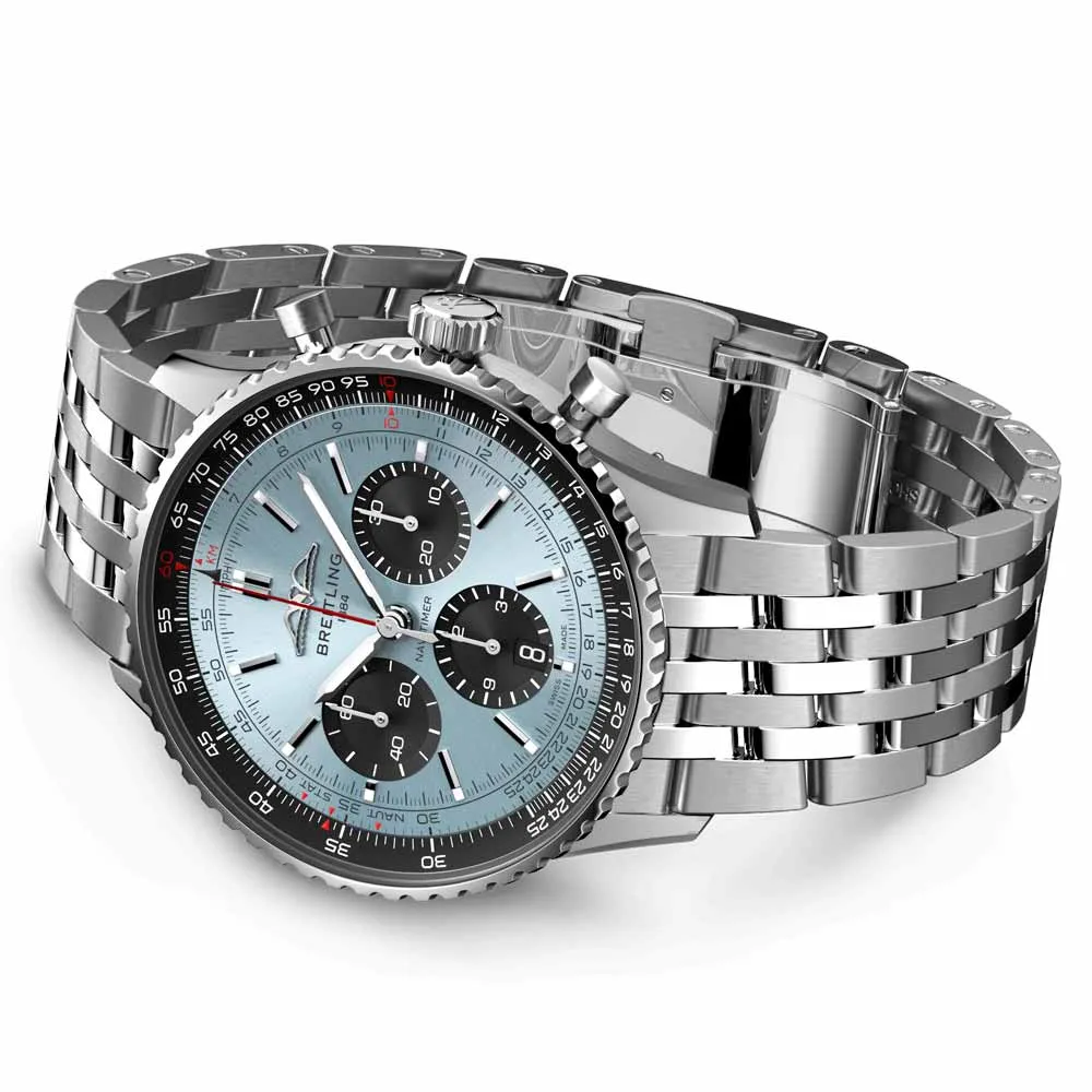 Breitling Navitimer B01 Chronograph 43mm Ice Blue Dial Automatic Gents Watch AB0138241C1A1