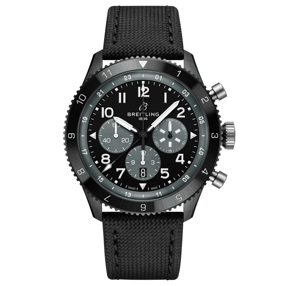 Breitling Super AVI B04 GMT Mosquito Night Fighter 46mm Black Dial Automatic Chronograph Gents Watch SB04451A1B1X1