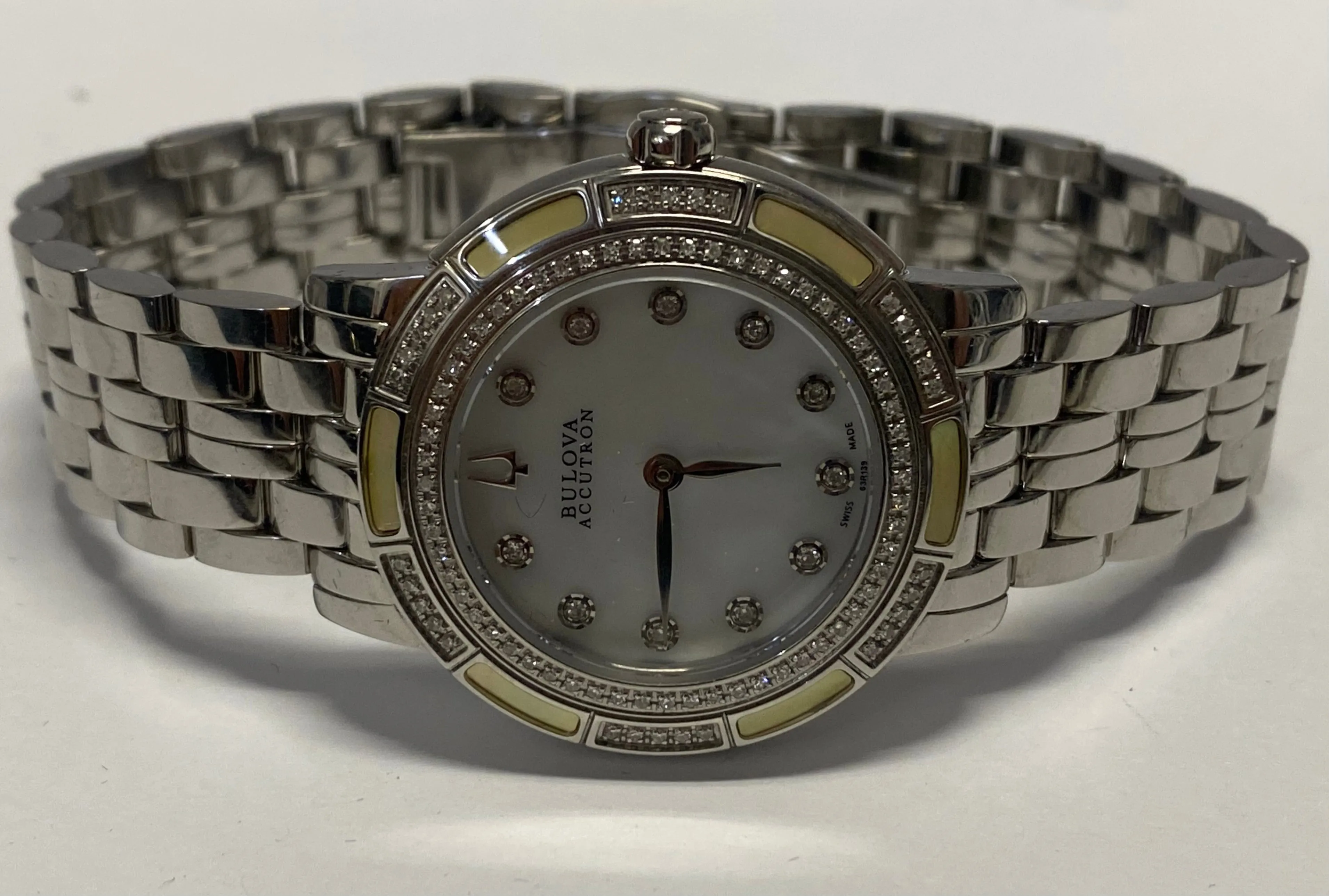 BULOVA Beautiful Mother Of Pearl w/Diamonds Unique Unisex Watch - $4K APR w/COA!