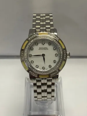 BULOVA Beautiful Mother Of Pearl w/Diamonds Unique Unisex Watch - $4K APR w/COA!