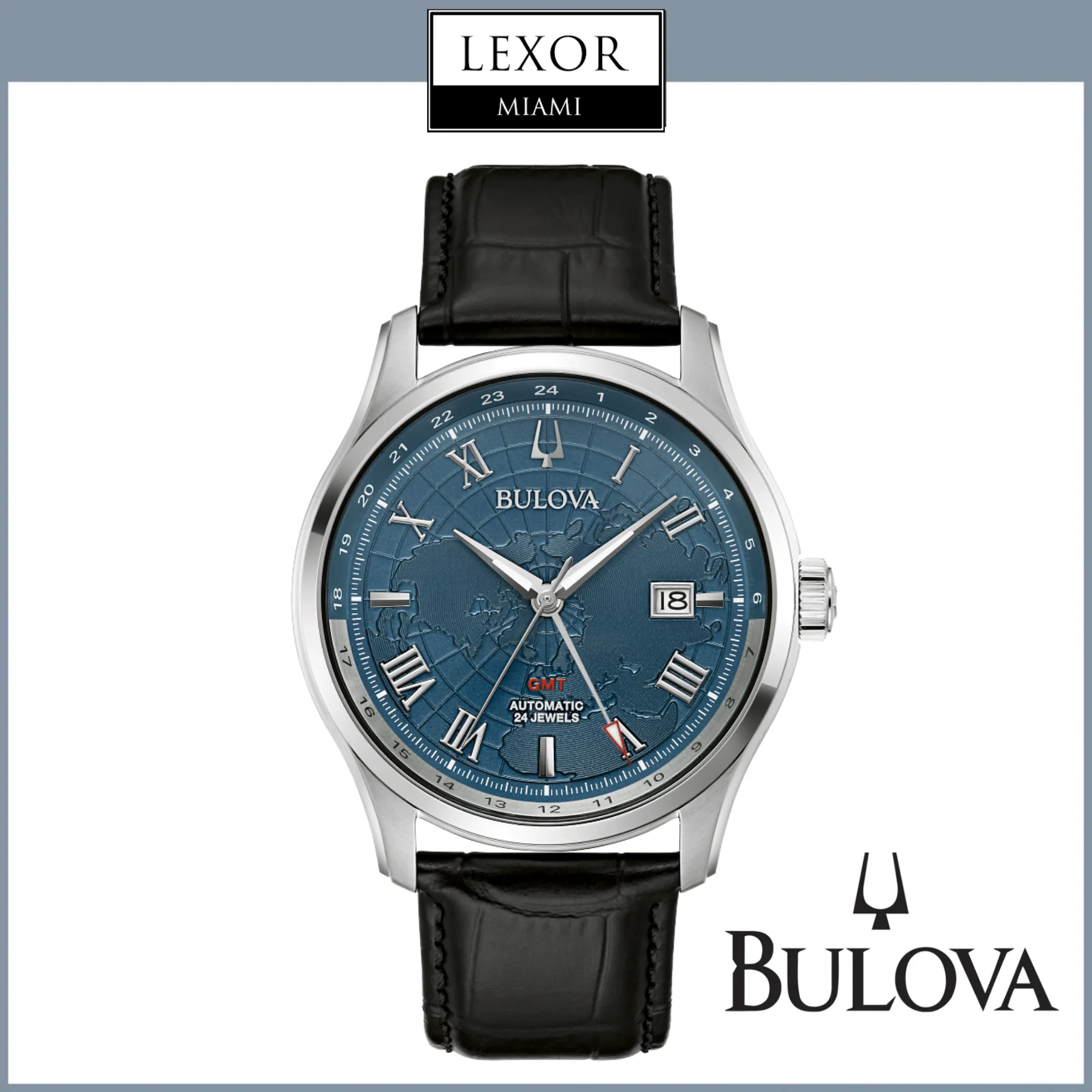 Bulova Watches Wilton GMT 96B385 upc: 042429590601