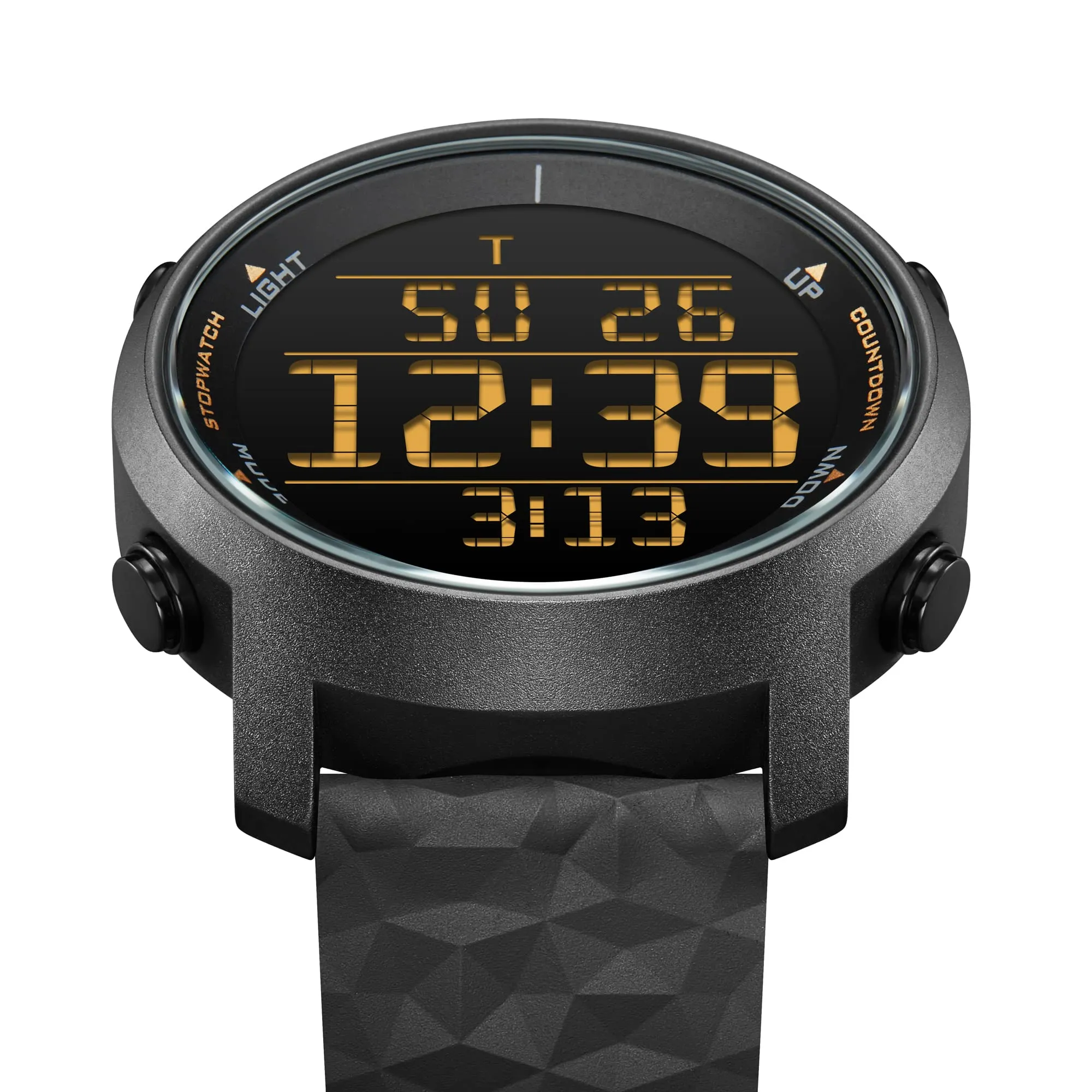 CakCity Men's Digital Sports Watch Simple Large Digital Display Men's Silicone Watch