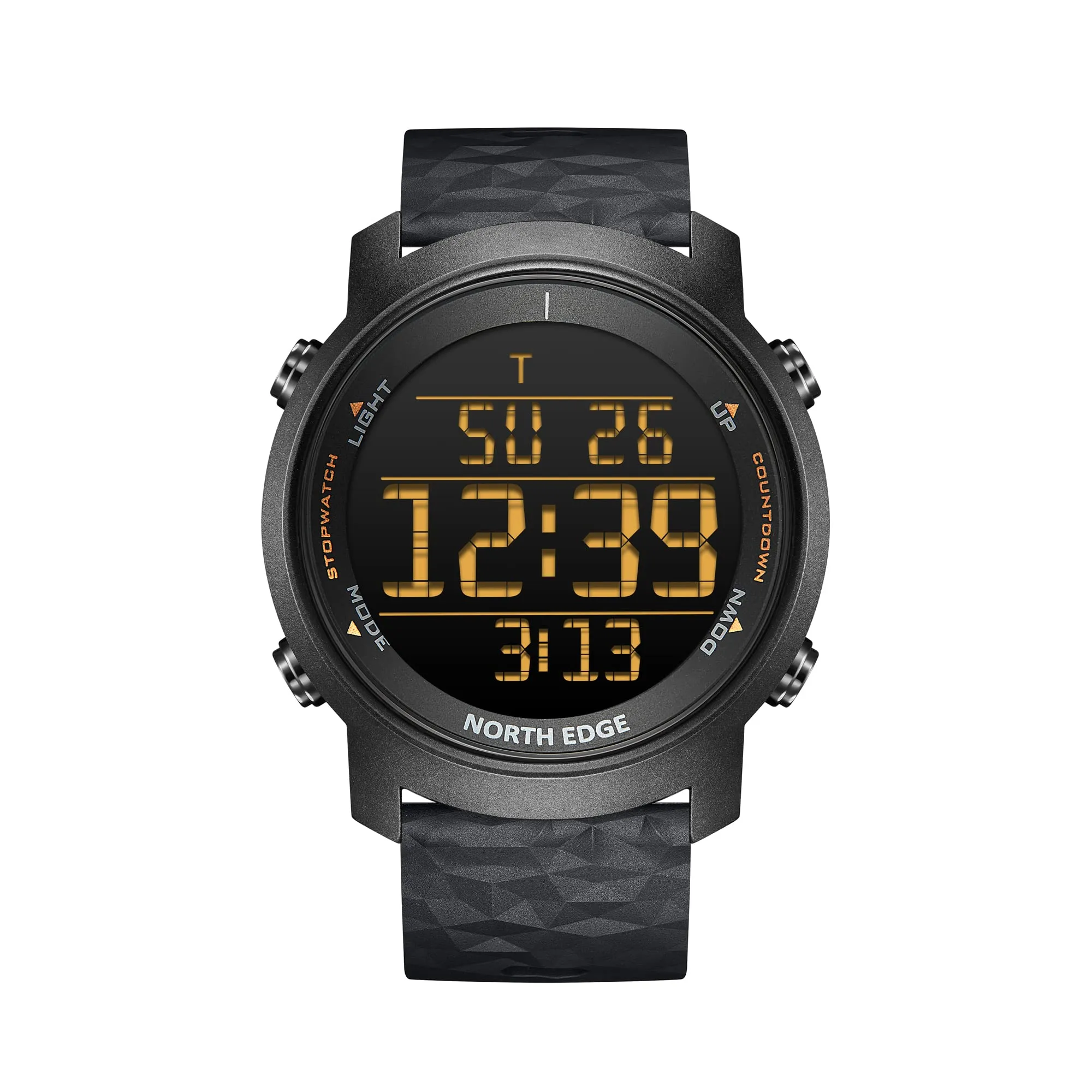 CakCity Men's Digital Sports Watch Simple Large Digital Display Men's Silicone Watch