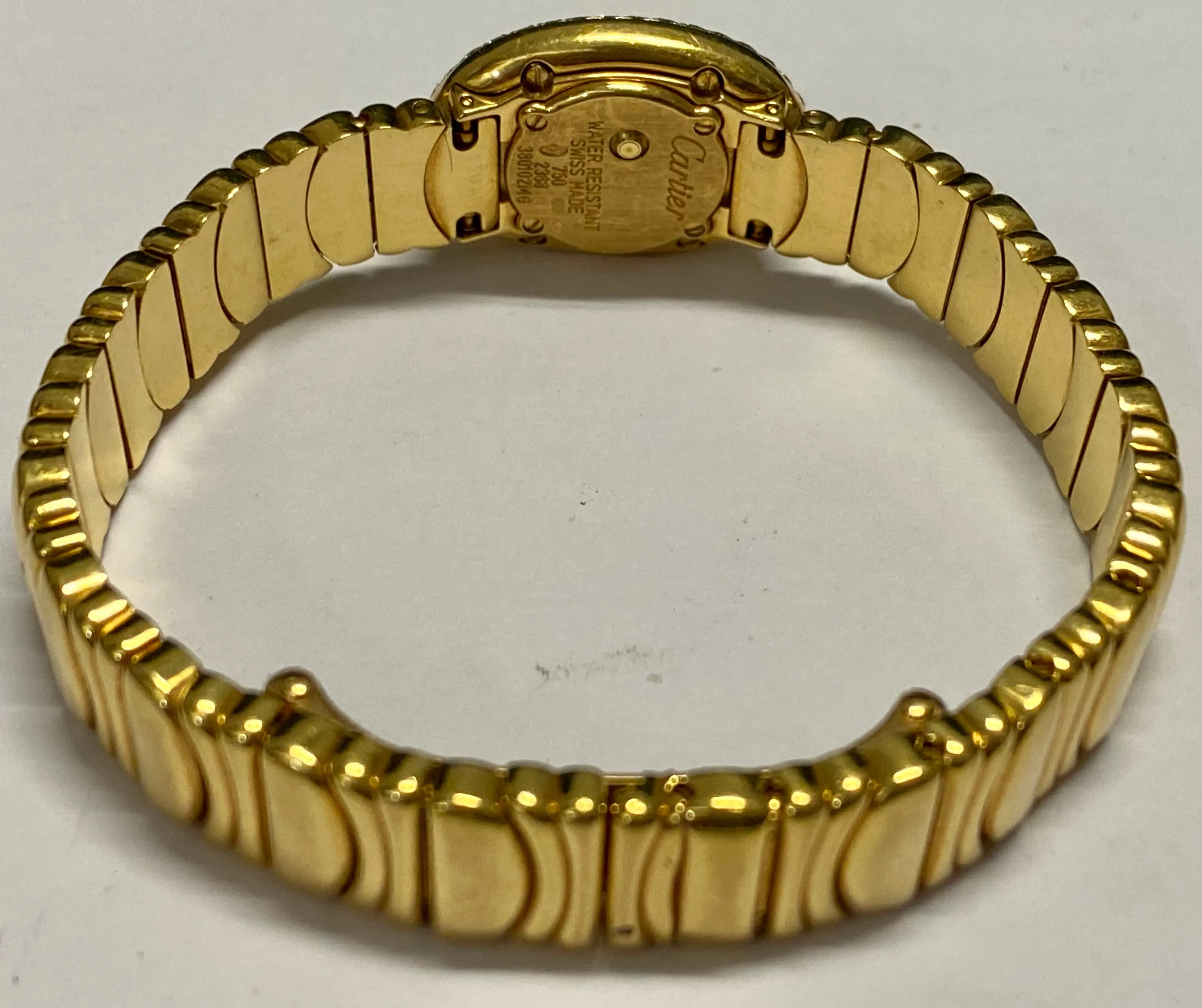 CARTIER Baignoire Unique Ladies 18K YG w/ 80 Factory Diamonds - $80K APR w/ COA!