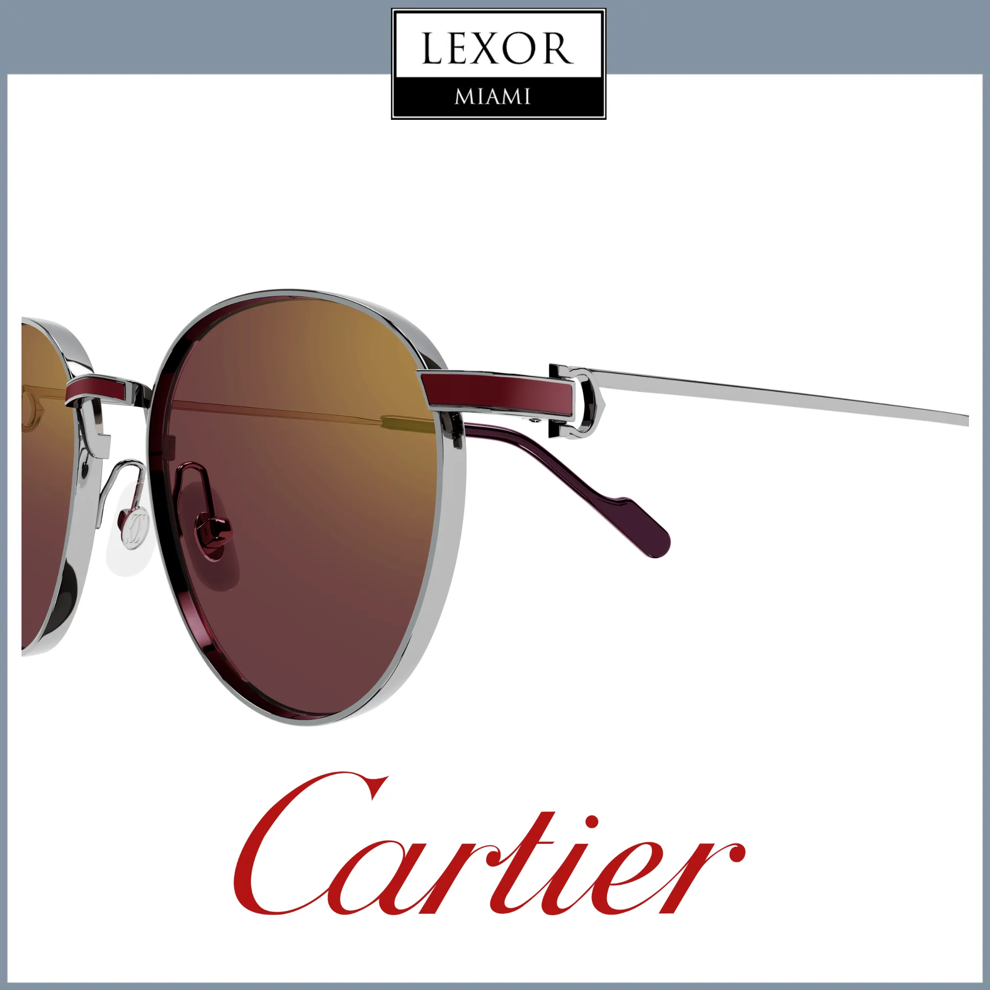 Cartier CT0335S-003 Ruthenium Men Sunglasses