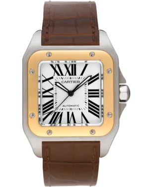Cartier Santos Stainless Steel & 18K Yellow Gold Unisex Watch
