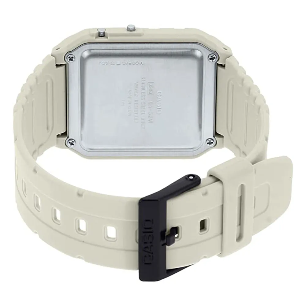 Casio Mens White Resin Band Calculator Digital Quartz Watch - CA-53WF-8BDF