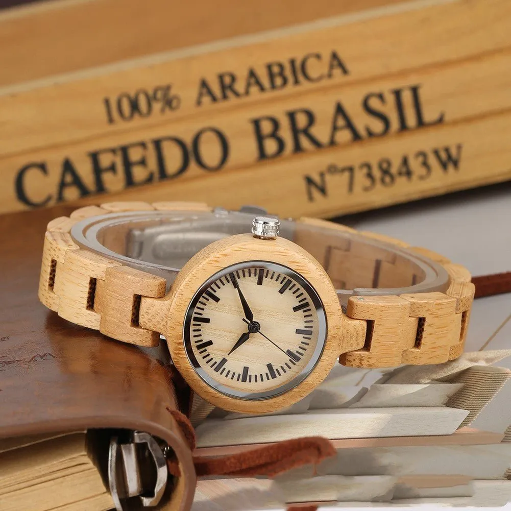Casual Bamboo Wood Watch For Women