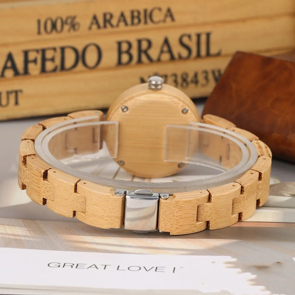 Casual Bamboo Wood Watch For Women