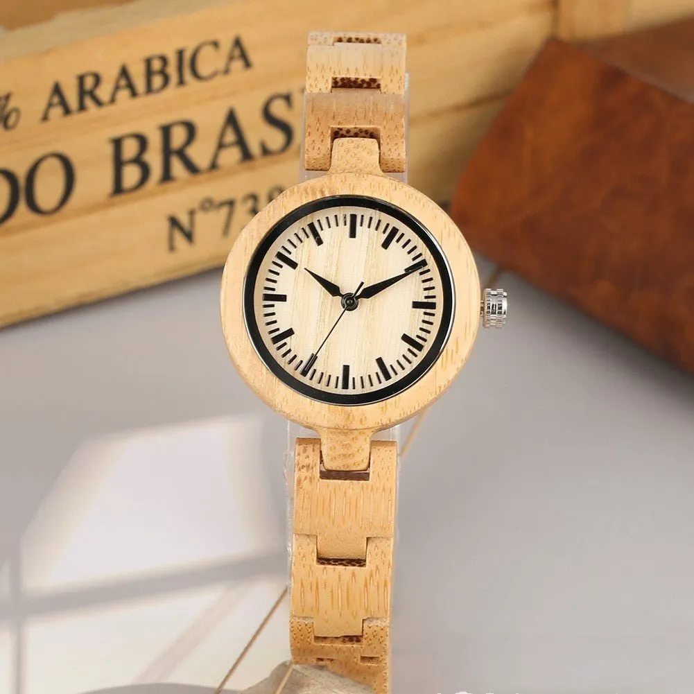 Casual Bamboo Wood Watch For Women
