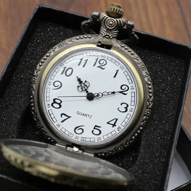 Christian Cross Quartz Pocket Watch Analog Necklace Pendant FOB Watches