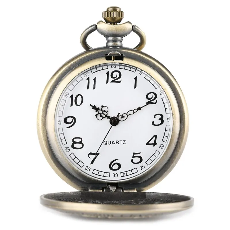 Christian Cross Quartz Pocket Watch Analog Necklace Pendant FOB Watches
