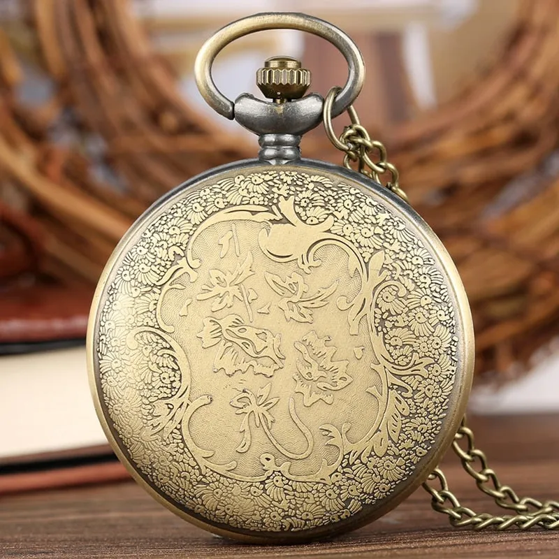 Christian Cross Quartz Pocket Watch Analog Necklace Pendant FOB Watches