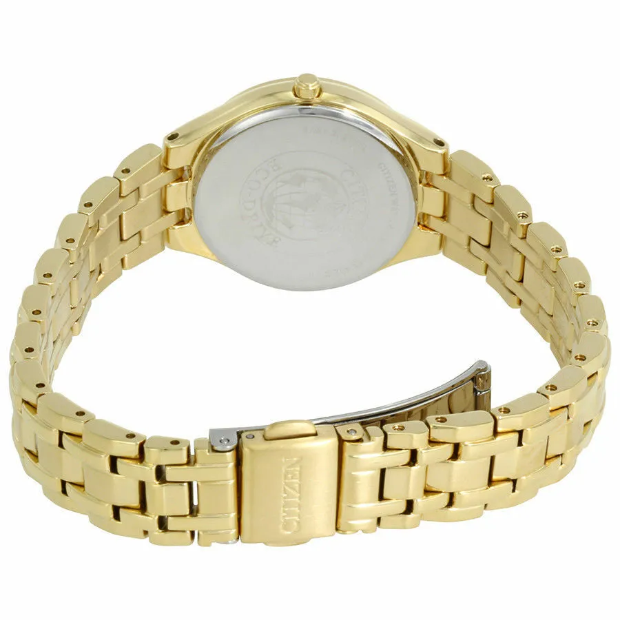 Citizen Corso White Dial Gold Tone Womens Watch EW2482-53A