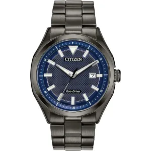 Citizen Eco-Drive Mens Black Stainless Steel Watch