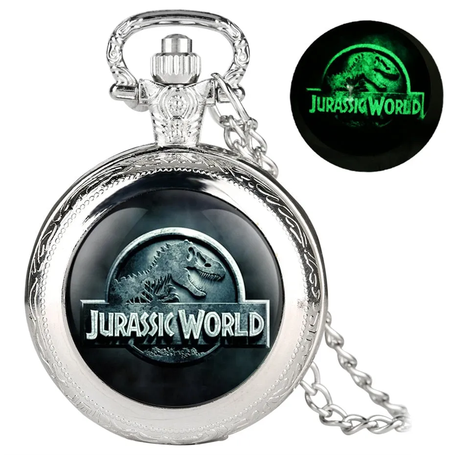 Classic Jurassic Park  Unique Luminous Quartz Pocket Watch