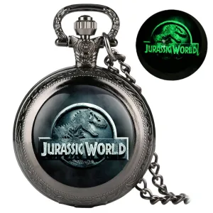 Classic Jurassic Park  Unique Luminous Quartz Pocket Watch