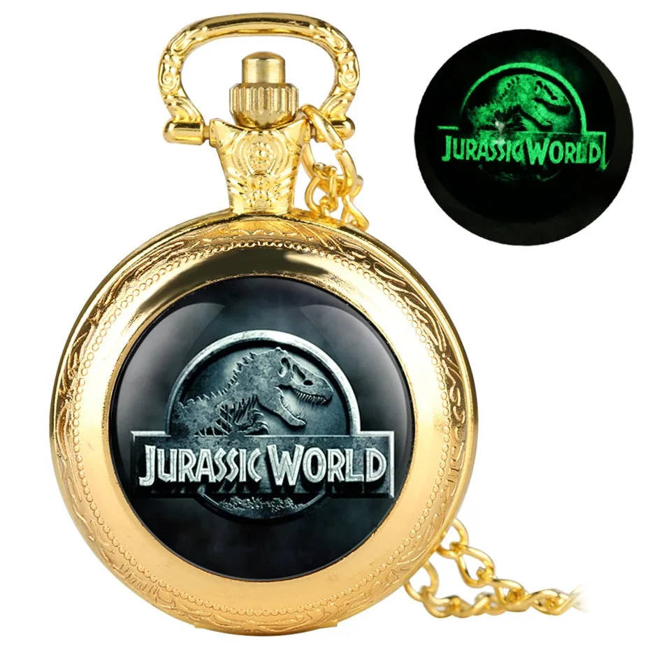 Classic Jurassic Park  Unique Luminous Quartz Pocket Watch