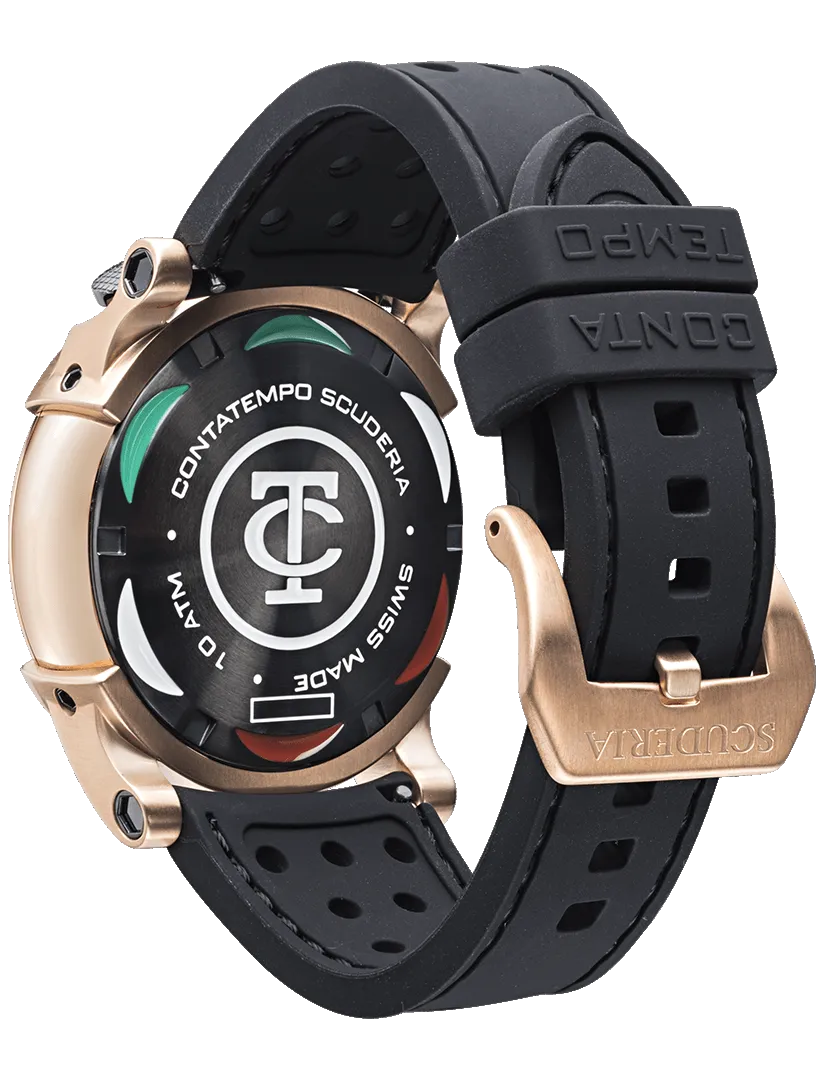 CT Scuderia BULLET HEAD CHEQUERED FLAG Brown Swiss Made Mens Watch CWEH00219