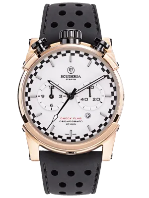 CT Scuderia BULLET HEAD CHEQUERED FLAG Brown Swiss Made Mens Watch CWEH00219