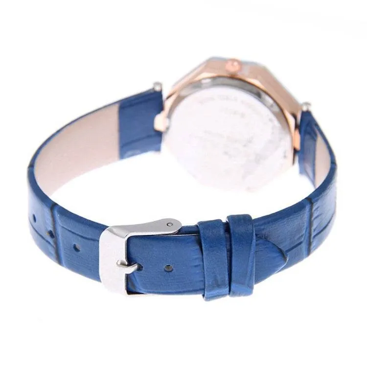 Elegant Gemstone-Inspired Leather Quartz Watch for Women