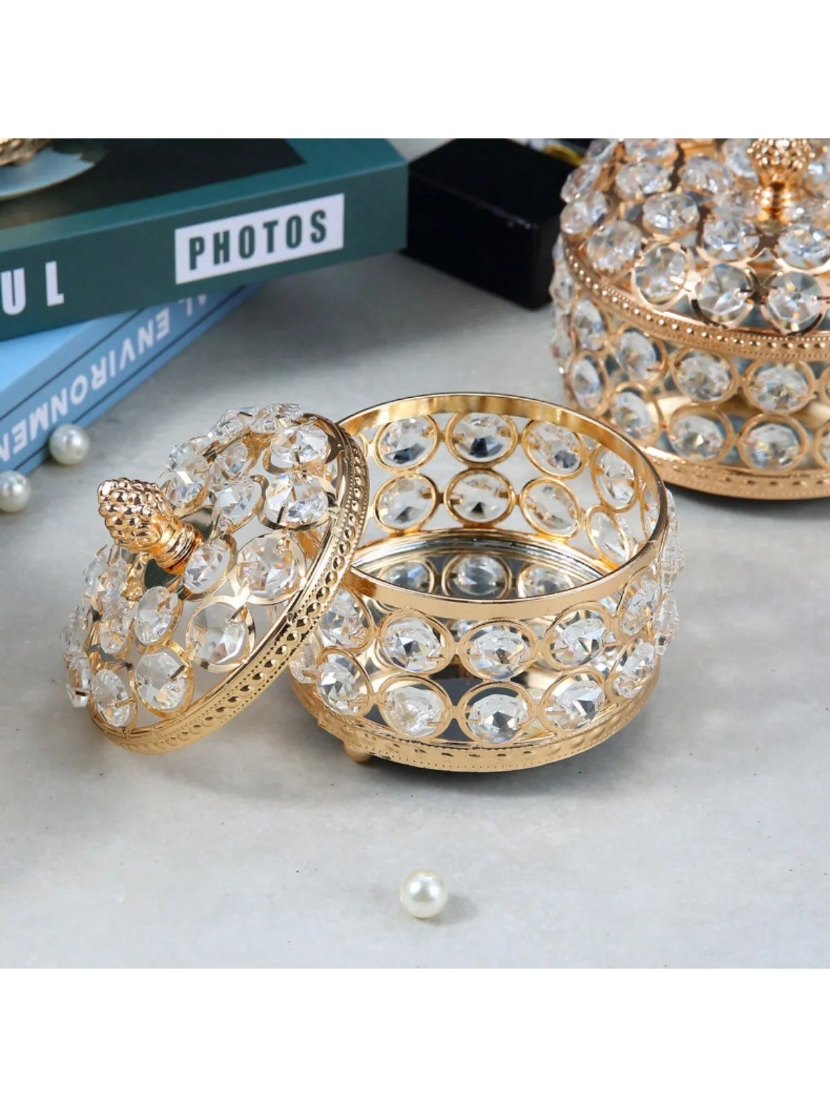 European-Style Princess Exquisite Creative Glass Crystal Jewelry Storage Box