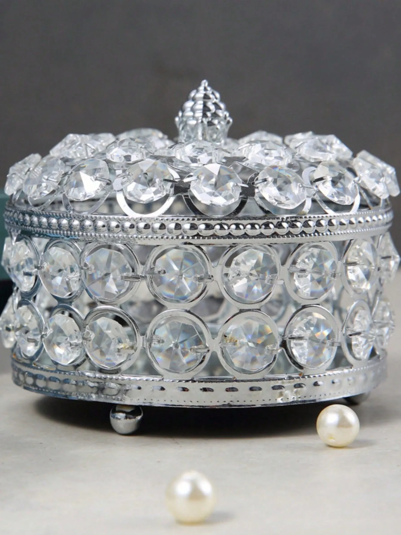 European-Style Princess Exquisite Creative Glass Crystal Jewelry Storage Box