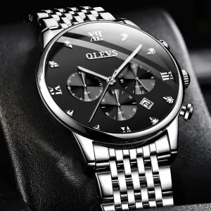 Exquisite Metal Quartz 30M Waterproof Nightglow Wristwatch 3 Color Choice
