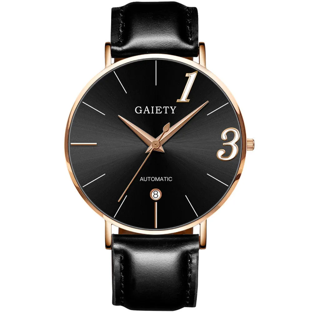 Fashion Couple Watch Leather Strap  Analog Quartz Ladies Wrist Watches